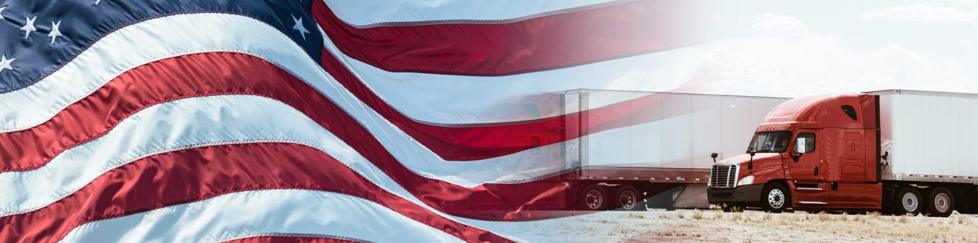 truck with us flag for national day